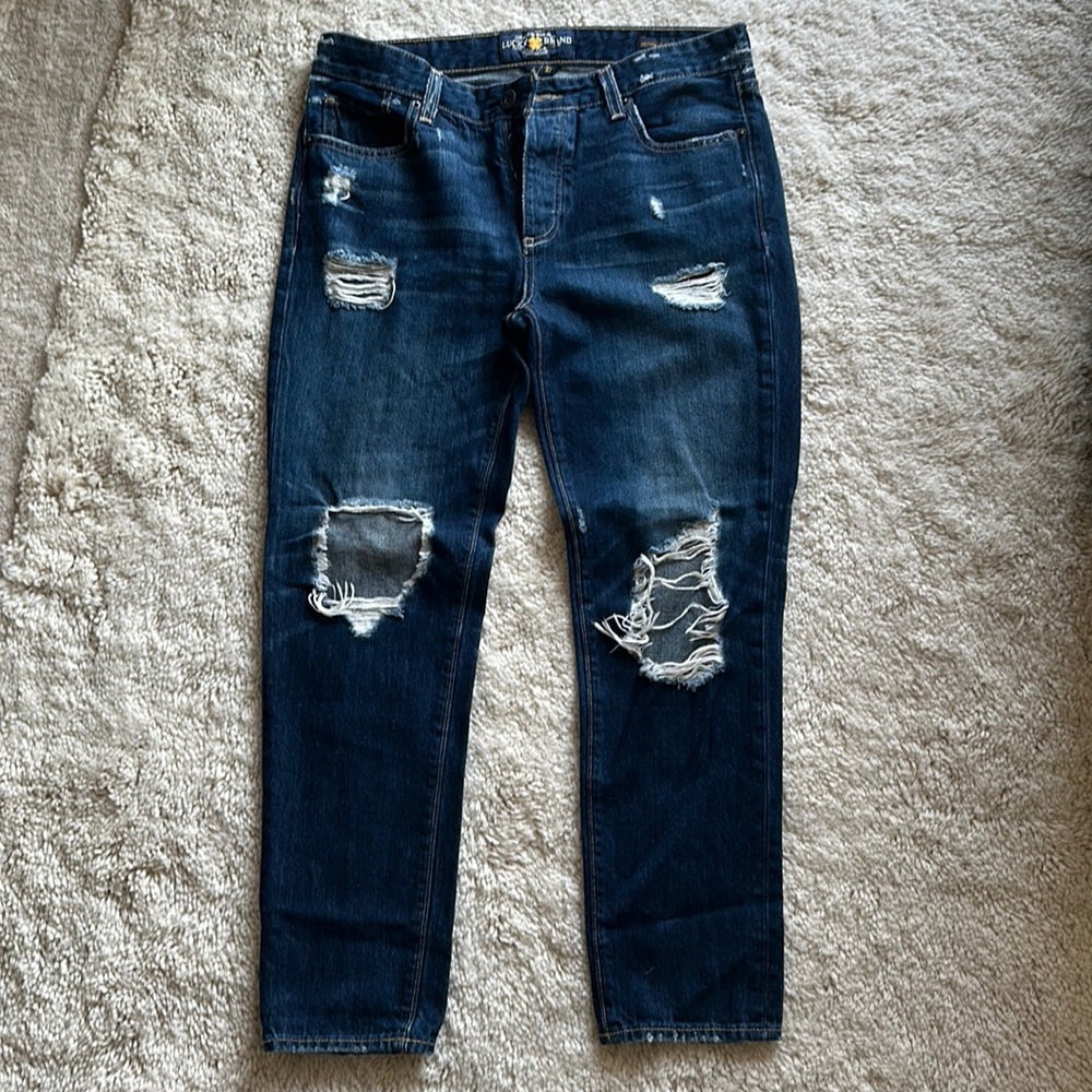 Lucky Brand Sienna Slim Boyfriend Jeans Distressed Dark Wash 4/27